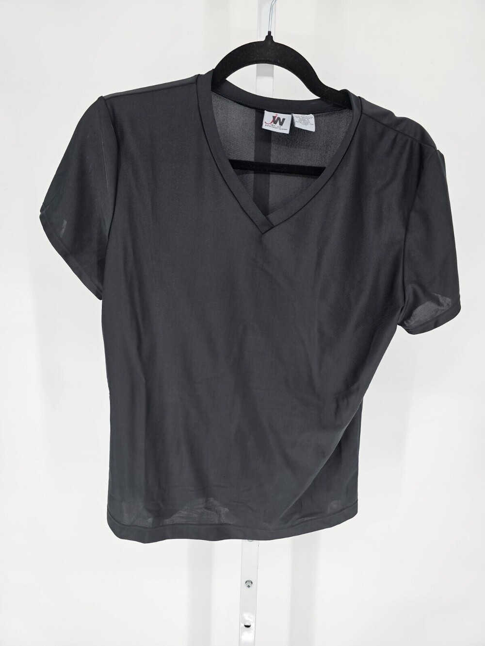 Junction West Womens Sz XL Short Sleeve V Neck T Shirt Solid Black
